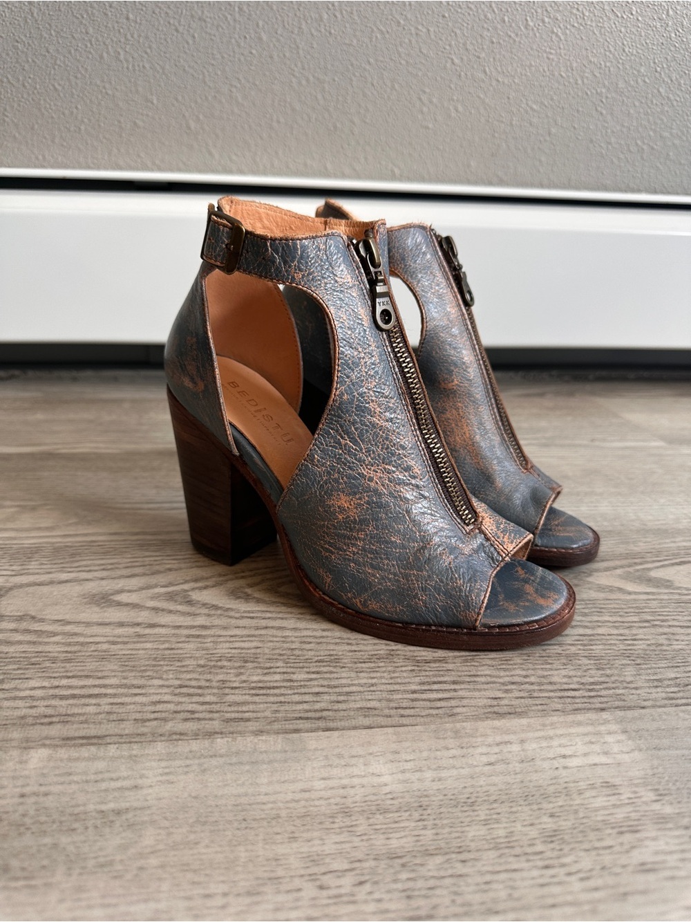 Bed Stu Olena Heeled Sandals in Distressed Wash 6